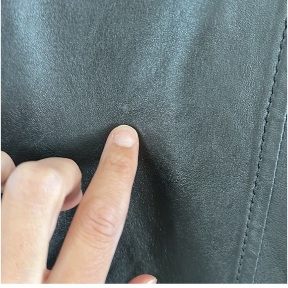 EUC! - ZARA Lightweight Genuine Leather Zip-Up Black Jacket. Size Small. - Picture 5 of 6